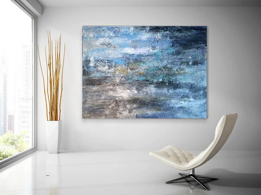 Your Original Hand-painted Contemporary White Hallway Abstract OF1IG